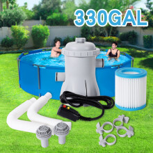 Pool Filter Pump for Above-Ground Pools, 300 GPH, UK Plug, AC220V - Easy Assembly for Inflatable 8-10ft Pools
