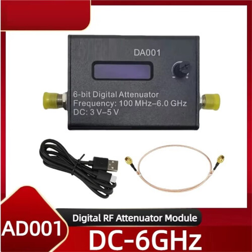 New DA001 HMC624A Digital RF Attenuator Module 0-31.5dB Adjustable OLED Real- Display for Instrument Testing 1