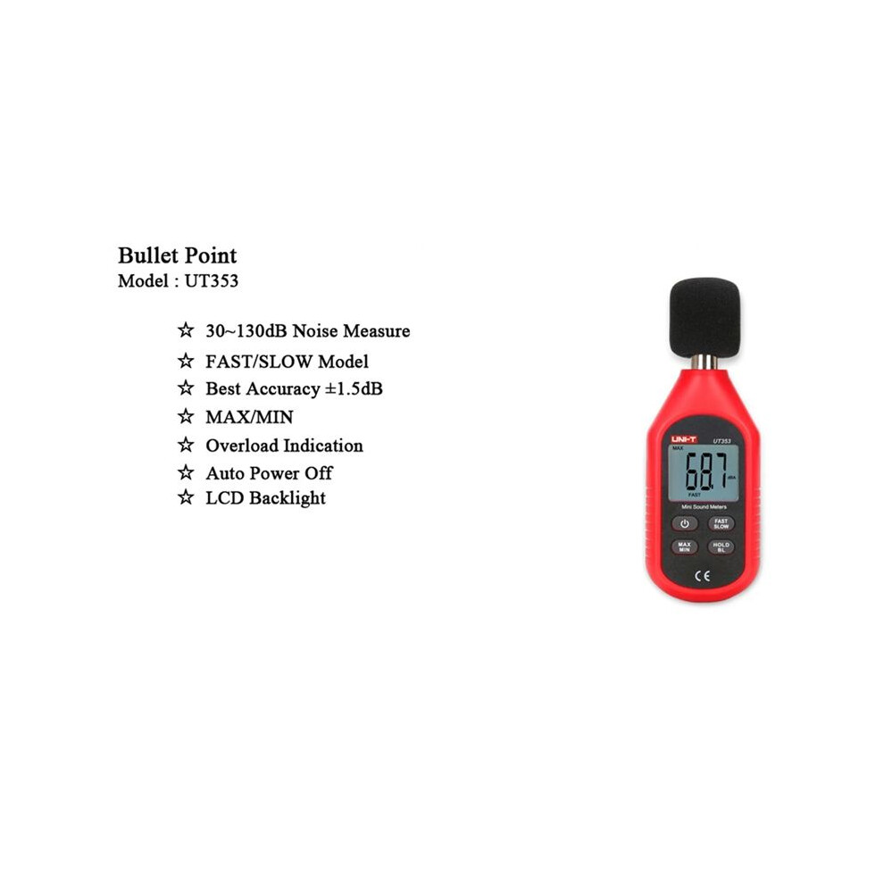 -T UT353 Noise Measuring Instrument Db Meter 30-130dB Audio Sound Level ...