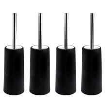 Toilettenbürste und Halter, 4er-Pack Toilettenbürste mit langem Griff aus Edelstahl 304, Toilettenschüsselbürste