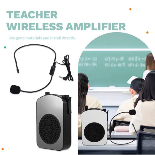 Wireless Microphone Double Noise Reduction Stereo Sound Microphone Megaphone Lavalier Microphone for Teaching and Class 2
