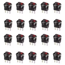 20pcs -Off Control Push Button 3 Pin 12V 20A Amps Car Truck Rocker Round Toggle LED