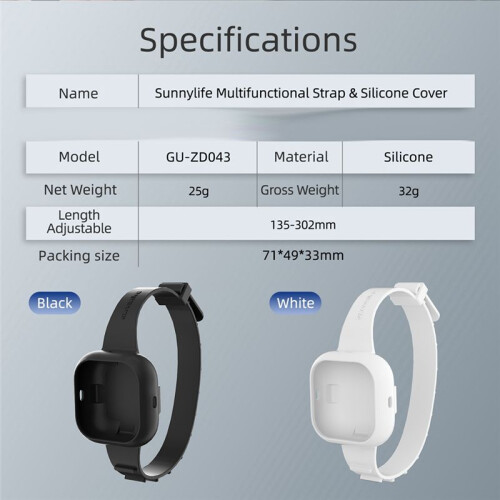 Expandable Strap for  GO Ultra Silicone Protective Case Multi-Function Sports Camera Wrist Strap White 1