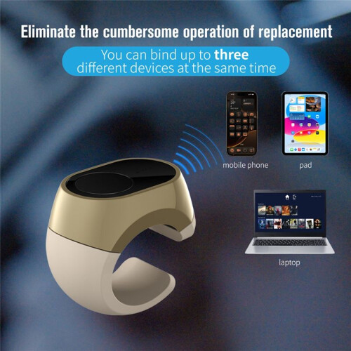 Remote Control Ring Wireless -Compatible Mobile Remote Control Ring Support Smartphone/PC/BT Keypad Silver 2