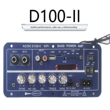 220V 12V Digital  Amplifier Board Subwoofer Dual Microphone Karaoke Amp Speaker Home Theater DIY 100W EU Plug