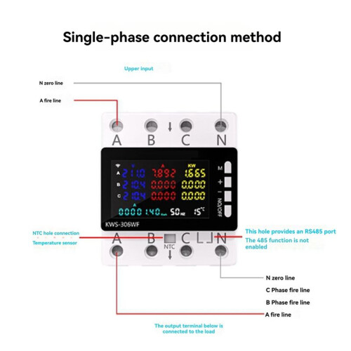 KWS-306 Power Meter Standalone Version AC  Power Voltmeter Voltage Protector  Current Voltage Monitor 2
