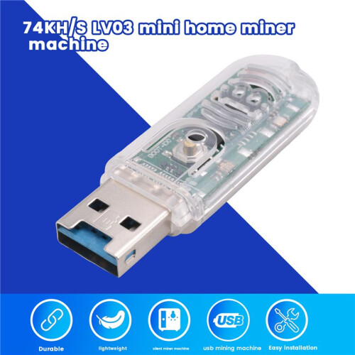 Lucky Miner V3 Silent Miner Machine Usb Mining Machine 74KH/S LV03  Home Miner Machine Asic Mining