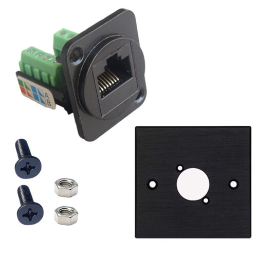 5 RJ45 CAT.5E Wiring Terminals Network Computer Modules with Fixing Nuts(Silver) 2