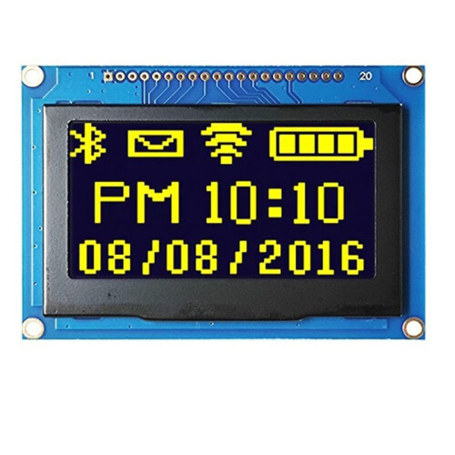 Tela OLED de 2,7 Polegadas, Driver SSD1325 de 20 Pinos, Tela de Matriz de Pontos 12864, Módulo OLED Serial SPI 1