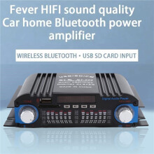 HiFi Sound Amplifier Digital 4 Channel Audio Amplifier Karaoke Player FM Radio Support Remote Control Black