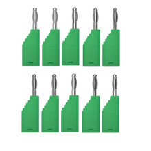 10st/Set Connectorstekker J.10054 4 mm Stapelbare Plug Bananenstekker Gezicht Connector Draad Multifunctionele Stekkers, Groen