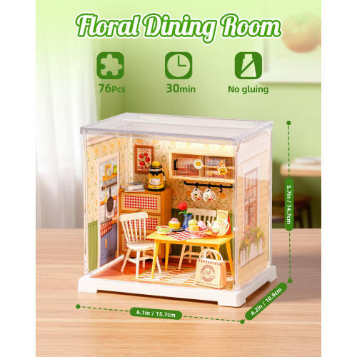 Rolife Floral Dining Room DIY Miniature House 2