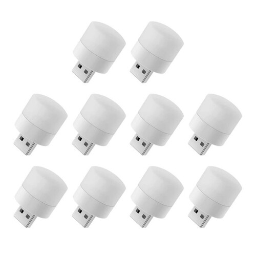 10Pcs  USB Night Light Eye Protection Book Reading Light USB Plug Computer Mobile Power LED Night Lamp,Warm Light