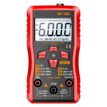 M118A Digitalmultimeter True RMS Auto Range 6000 Counts NCV Data Hold Taschenlampentransistorprüfung