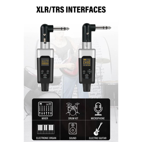 0V/48V Wireless XLR Microphone Transmitter and Receiver Microphone Wireless System Rechargeable for Dynamic Microphone 1