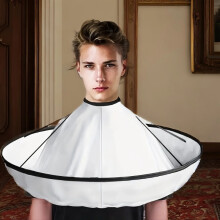 (WHITE) Professional Non-Stick Waterproof Haircut Cape with Adjustable Neck Duster for Stylists And Barbers Salon Quality