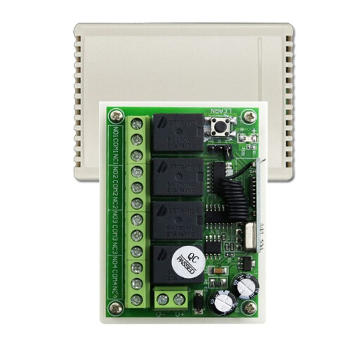 433MHz 12V 24V Relay Module Receiver+200M Range Transmitter RF Wireless Remote Control  for Garage Light Motor DIY 2