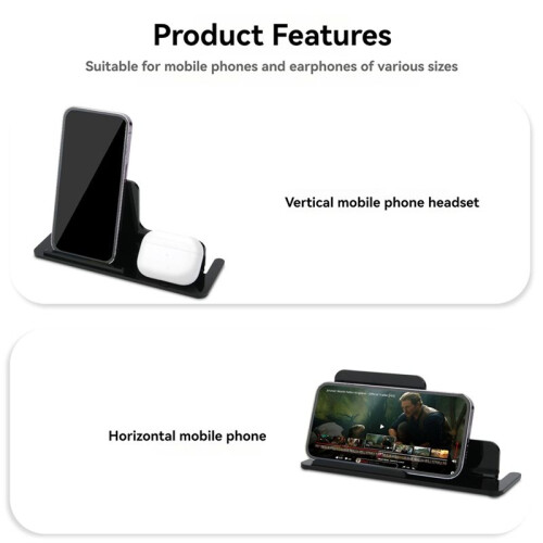 Universal Mobile Phone Desktop Holder Base Acrylic Headset Desktop Base for TWS Wireless  Headset Transparent 2