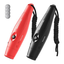 WANJOTEC Draagbare Elektronische Fluitjes voor Scheidsrechters, Coaches, Leraren, Kampeer- en Wandelfluitjes met Koord, Zwart en Rood