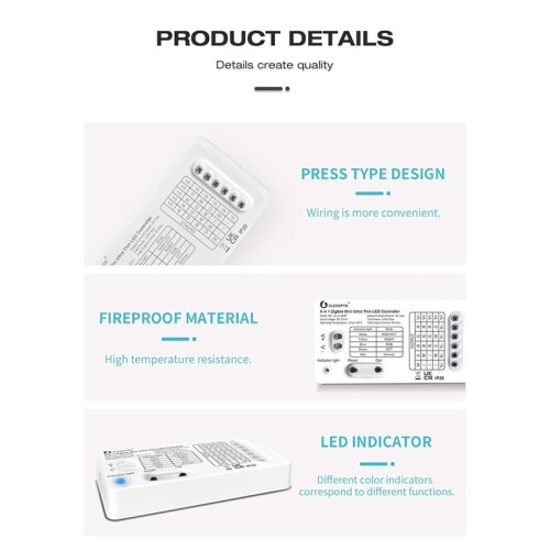 GLEDOPTO ZIGBEE3.0  Five-in-One LED Controller DC5-24V 6A/Per Total 6A Upgrade Lantern Lighting Controller 2