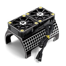 Metal Dual Cooling Fan Motor Heat Sink for 1/5 X-Maxx 6S 8S Arrma KRATON Outcast RC Car Upgrade Parts Black