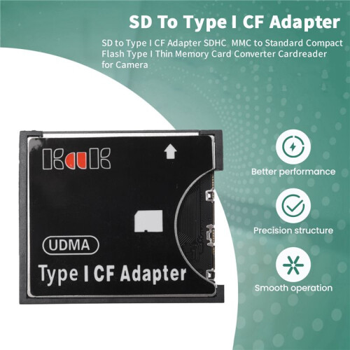 to Type I CF Adapter SDHC SDXC MMC to Standard Compact Flash Type I Thin Memory Card Converter Cardreader for Camera 1