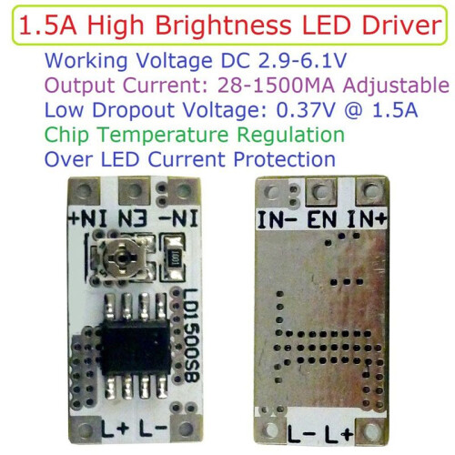 3-6V 28-1500mA Adjustable Output Current LED Driver Module PWM Controller - Constant Current Converter 2