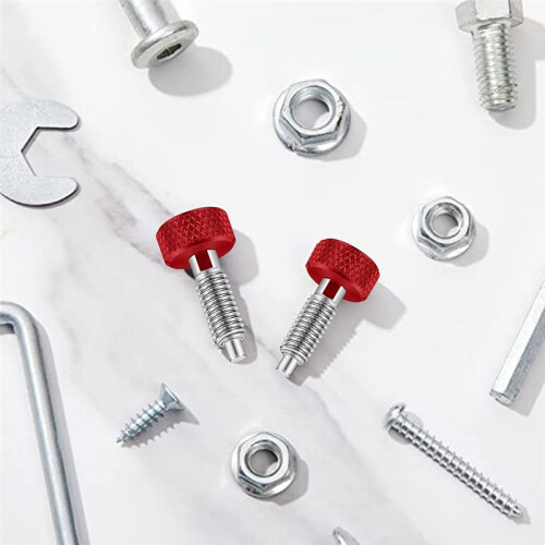 2 Packs Red Hand Retractable Spring Plunger with Knurled Handle M6 Type Quick Release Pins for Rolling Toolbox
