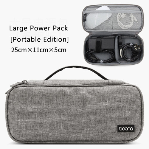 BOONA Portable Travel Storage Bag Multi-Function Storage Bag for Laptop Adapter,Power Bank,Data Cable,Charger,Gray 1