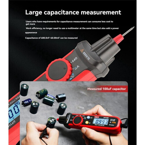 -T UT118C Pen-Type Meter Digital 600V  AC Voltmeter True RMS Frequency Meter NCV Capacitance Resistance Test 2