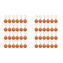48 Pack Basketball Keychains,Mini Basketball Stress Ball Keychains,Sports Ball Keychains,School Carnival Reward compatible with Kids