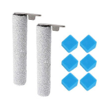 8PCS Roller Brush & Sponge Set compatible with ED12 Pro Floor Scrubber Replacement Parts Main Brush Sponge