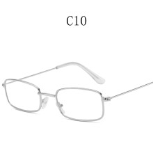 Women's Y2K Harajuku Style Small Square Frame Metal Eyeglasses Retro Clear Spectacle Fashion Decorative Eyewear