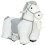 Cavalo elétrico branco com música e rodas de PU, 74 cm 2