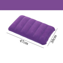(Purple) 47x30cm Air Cushion Pillows Outdoor Camping Sleep Cushion Folding Square lnflatable Pillows Travel Backrest Plane Head Rest Big