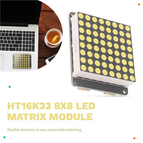 8X8 LED Matrix Module HT16K33 I2C Interface LED Dot Matrix Module Support Expansion Connection LED Electronic Screen B