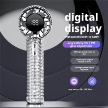 Portable Fan Small and Powerful Cute Design LED Personal Fan Handheld Display White