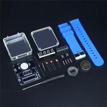 DIY Electronic Watch Kit LED Digital Tube Display DIY Soldering Project Transparent Case 3V DIY Electronic Kit