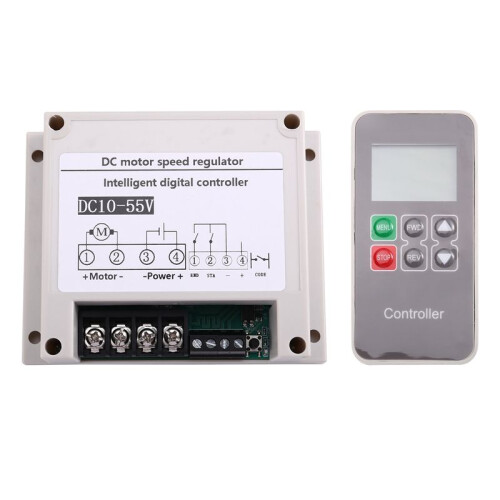 10-55V 30A Brushed Motor Speed Controller with Voltage Current Display Remote Control Module for DIY