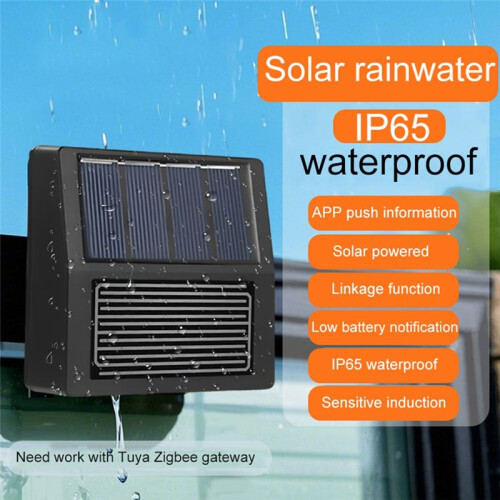 Tuya Zigbee Solar Rain Sensor Wireless App Control Real- Rain Detection 1