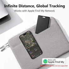 Wallet Tracker Card - Ultra-Thin Locator for Works with Find My App White
