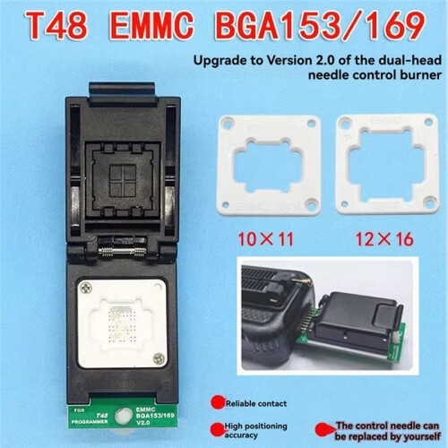 For XGECU T48 Programmer EMMC Adapter for BGA153/BGA169 with Replaceable  Probes Holder 1