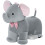Elefante elétrico cinza com música e rodas de PU, 74 cm 2