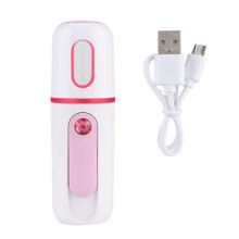 Ultrasonic Facial Steamer, Fine Mist Skin Care Machine for Deep Hydration And Refreshment, Portable Design Handy Nano Water Replenishment (Pink)