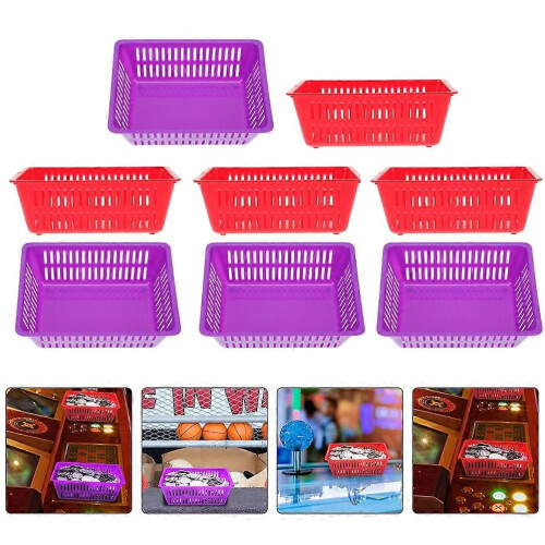 Storage Baskets Plastic Coin Storage Baskets Red 8Pcs 2