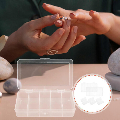 Transparent Tool Storage Box Plastic Container for Storage Use 5Pcs 2