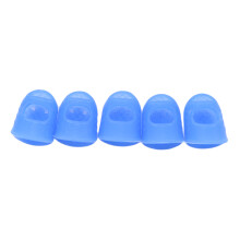 (Navy Blue) 5pcs Multifunctional Silicone Thimbles Set Hollow Breathable Protective Finger Sleeves for DIY Crafts And Sewing