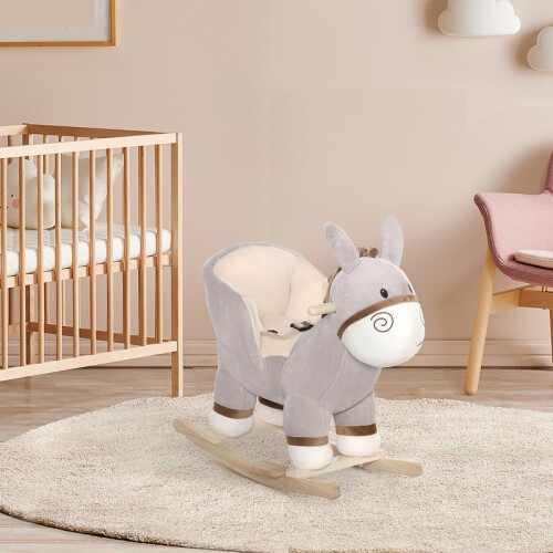 Balanço infantil em formato de burrinho cinza, 61 cm 2
