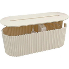 Cable Management Box, Cable Management Box, Plastic Cable Management Box for Office Home Storage Solution 33x13x11 cm (Off-white)