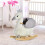 Cavalinho de balanço em forma de cisne bebê, branco e cinza, 60 cm 4